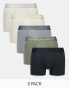 Фото #1 товара Hollister 5-pack trunks in natural, green, grey and black