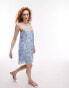 Фото #8 товара Topshop embroidered swing mini dress in blue