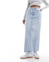 Cotton On straight denim maxi skirt in light wash blue KRISTALLBLAU, 34 - фото #1