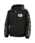 ფოტო #2 პროდუქტის Men's Black Green Bay Packers Thursday Night Gridiron Full-Zip Hoodie Jacket