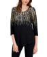 ფოტო #1 პროდუქტის Women's Foil-Print Knit 3/4-Sleeve Top, Created for Macy's