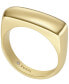 ფოტო #3 პროდუქტის Heritage D-Link Glitz Gold-Tone Stainless Steel Signet Ring