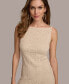 Women's Boat Neck Lace Sleeveless Shift Dress