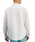 Фото #2 товара Рубашка мужская Club Room Dart Stripe из льна с длинным рукавом