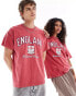 Reclaimed Vintage unisex oversized t-shirt with England print in red