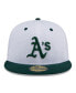 Фото #4 товара Men's White Oakland Athletics Throwback Mesh 59FIFTY Fitted Hat