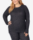 Plus Size Long-Sleeve Thumbhole Crewneck Top