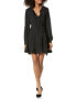 Фото #1 товара Parker 292431 Women's Cadance Ruffled Wrap Mini Dress, Black, Size 14