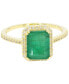 ფოტო #1 პროდუქტის Emerald (2-3/4 ct. t.w.) & White Sapphire (1/4 ct. t.w.) Halo Ring in 14k Gold (Also available in Sapphire)
