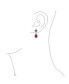 ფოტო #12 პროდუქტის Bridal Cubic Zirconia CZ Halo Dangle Teardrop Chandelier Clip On Earrings Silver Rose Gold Plated in Black Purple Blue Red Rose Pink Green Clear