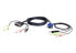 ATEN VGA USB to DVI KVM Cable 3m - 3 m - USB - VGA - Black - Blue - Green - Pink - DVI - Male