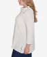 Фото #4 товара Plus Size Split Cowl Neck Solid Textural Knit Top