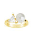 ფოტო #3 პროდუქტის Cubic Zirconia and Imitation Pearls Dara Ring