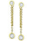 ფოტო #3 პროდუქტის Cubic Zirconia Bezel Chain Front to Back Drop Earrings in 18k Gold-Plated Sterling Silver, Created for Macy's