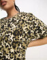 Noisy May Curve smock mini dress in leopard print