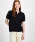 ფოტო #1 პროდუქტის Women's Mixed-Media Eyelet-Back Top