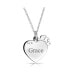 ფოტო #2 პროდუქტის Live Love Laugh Word Quote Circle Flower Charm Heart Shape Pendant Necklace For Women .925 Sterling Silver