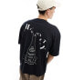 Фото #1 товара ASOS DESIGN oversized t-shirt in black with drinks back print