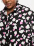 ASOS DESIGN Curve oversized long sleeve shirt in pink mono splodge print