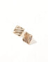 Kaiia textured square earrings in gold