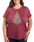 Фото #1 товара Air Waves Trendy Plus Size Christmas Tree Graphic T-shirt