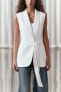 Zw collection waistcoat with tuxedo-style collar
