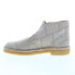 Clarks Desert Boot 26156289 Mens Gray Leather Lace Up Chukkas Boots