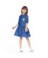 Фото #5 товара Girl 3/4 Sleeve Dress With Pocket Blue Chambray - Toddler|Child