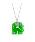 ფოტო #2 პროდუქტის Sterling Silver Elephant-Shaped Jade Necklace