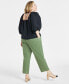 ფოტო #2 პროდუქტის Trendy Plus Size Linen-Blend Volume-Sleeve Top, Created for Macy's