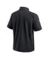 Фото #3 товара Men's Black Carolina Panthers Sideline Coach Short Sleeve Hoodie Quarter-Zip Jacket