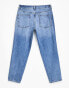 ASOS DESIGN tapered fit jeans with heavy rips in mid wash blue - BLACK