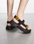 CAT Progressor web bold chunky sandals in black