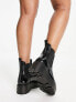 ASOS DESIGN Wide Fit Gadget chunky chelsea rain boots in black