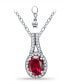 Фото #1 товара Giani Bernini created Ruby and Cubic Zirconia Halo Pendant