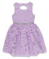 ფოტო #5 პროდუქტის Big Girls Sleeveless Floral Jacquard Dress