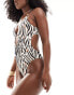 Фото #3 товара Free Society plunge swimsuit in multi zebra