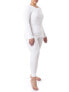 Fruit of the Loom Thermal Set Womens Large White Cotton Elastic Waist Round Neck