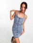 Фото #3 товара DTT halter neck denim mini dress in light blie