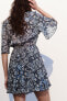 Фото #3 товара Мини-платье с принтом и воланами ZARA