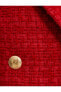 Crop Tüvit Blazer Ceket Düğmeli Kruvaze Yaka