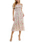 Фото #1 товара Juniors' Floral-Print Ruffled Off-The-Shoulder Midi Dress