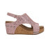 Corkys Carley Studded Glitter Wedge Womens Pink Casual Sandals 30-5316-LPNG