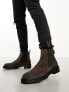 Walk London Marino chelsea boots in brown suede