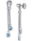 ფოტო #1 პროდუქტის Swiss Blue Topaz Popcorn Link Drop Earrings (1-1/5 ct. t.w.) in Sterling Silver
