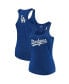 Фото #2 товара Women's Royal Los Angeles Dodgers Plus Size Swing for the Fences Racerback Tank Top