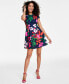 ფოტო #1 პროდუქტის Petite Floral-Print Cap-Sleeve Dress