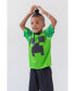 Boys Skeleton Enderman Zombie T-Shirt and Mesh Shorts Outfit Set to