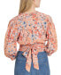 Фото #2 товара Women's Patsy Floral Faux-Wrap Top