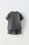 Фото #6 товара Plush t-shirt and bermuda shorts co-ord with label detail